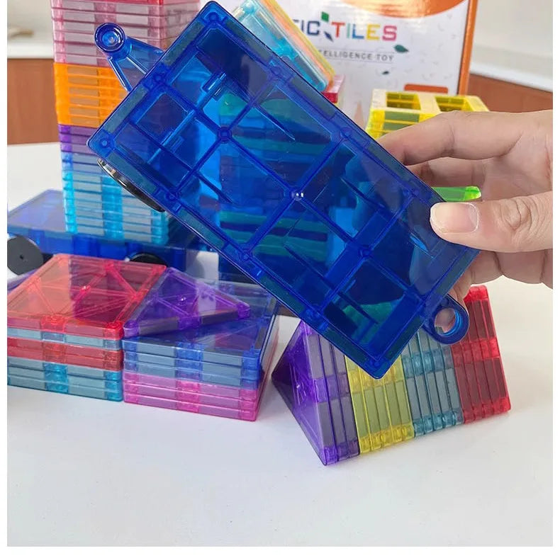 Large Colorful Window Magnetic Tiles Strong Magnetic Building Blocks Children'S