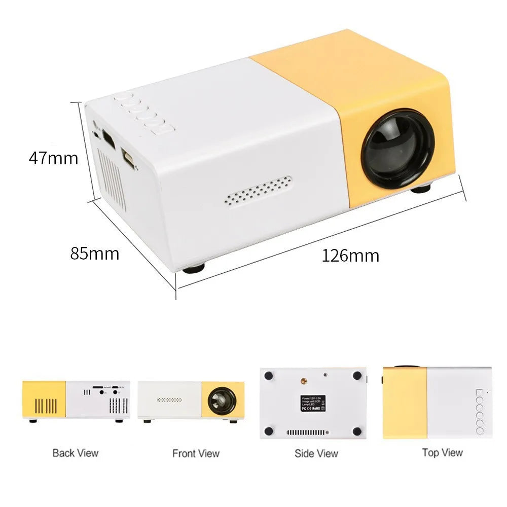 CatVision YG300 1080P Mini Projector 100 ANSI Lumens LCD LED 1500:1 Contrast 1GB RAM/6G