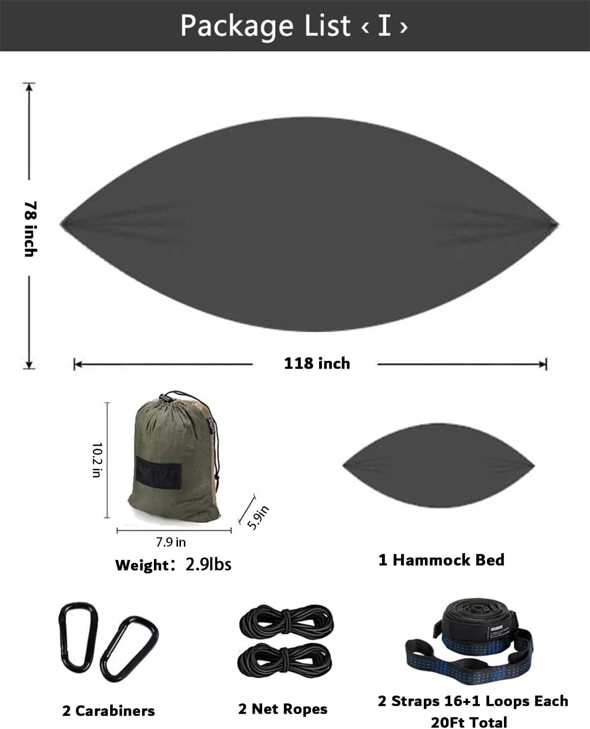 Hammock Camping with Rain Fly Tarp and Net Portable Double Camping Hammock for Outdoor