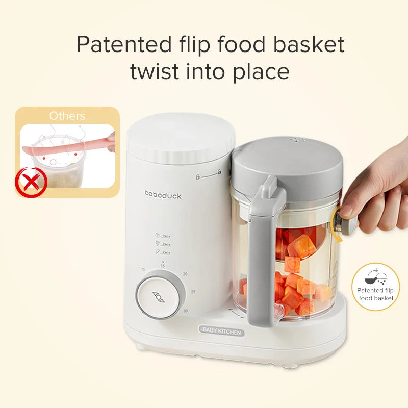 Baby Food Processor Steamer Blender 6 Reusable Pouches Electric US Plug Healthy Homemade