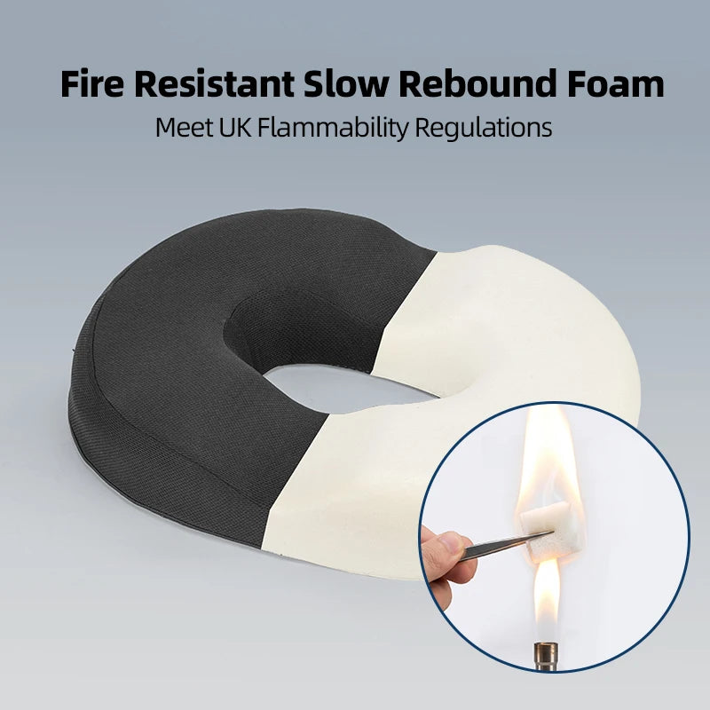 Fire Resistant Donut Ergonomic Memory Foam Seat Cushions Hip Pain Pressure Relief