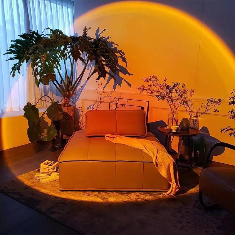 Modern Led Sunset Lamp Night Floor Light 180 Degree Rainbow Sunset Projector Lamp