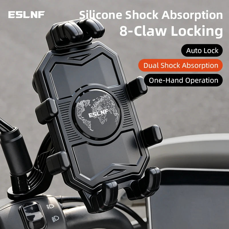 BIke Phone Holder Anti-Shake 8-Claw Bicycle Phone Holder Shock Absorption 360 Rotation