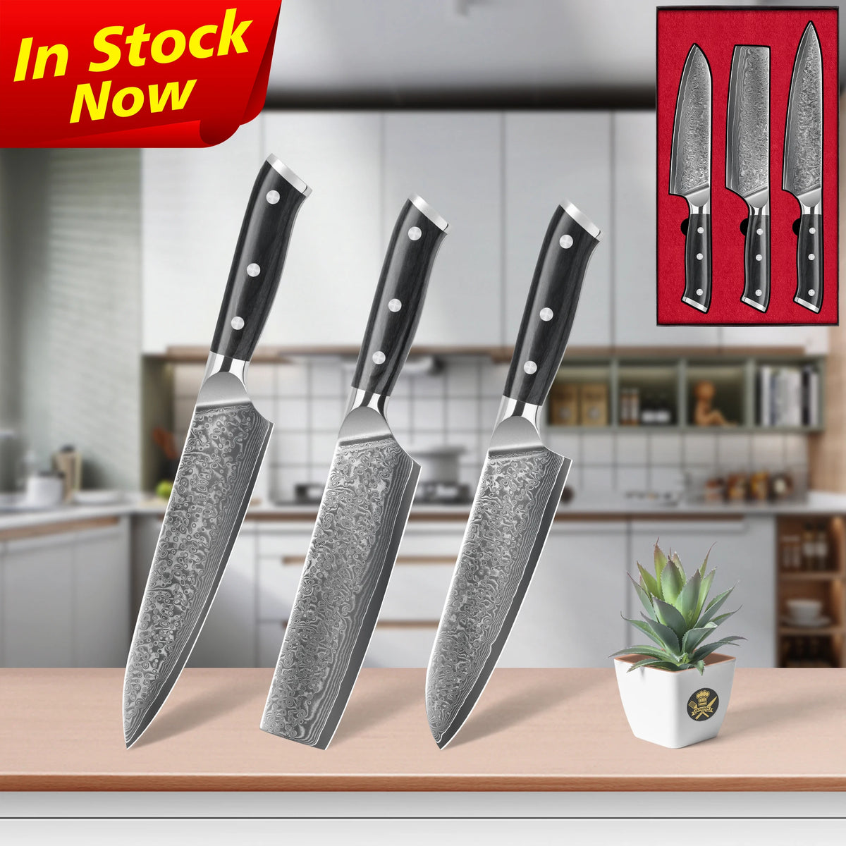 10% Off Vg10 67 Layers Kitchen Knives Professional Damascus Chef Knife Set With Magnetic