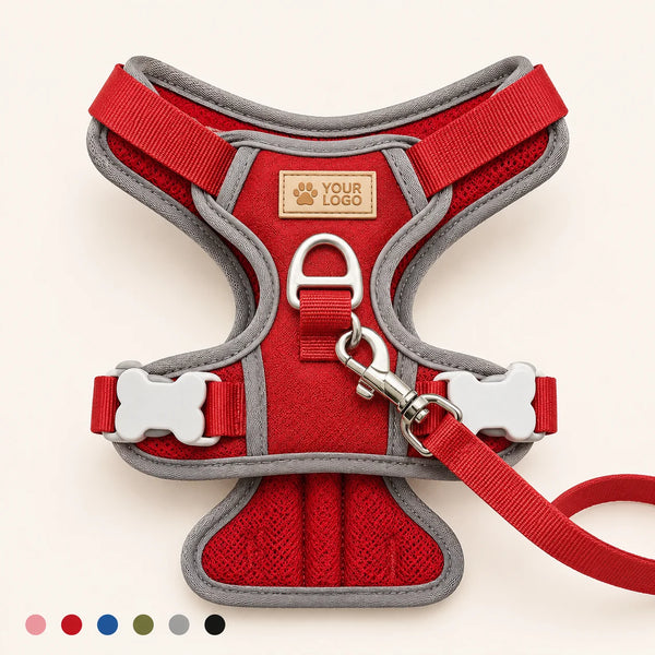 No Pull Dog Harness Breathable Mesh Vest Reflective Strip Buckle Closure for Small Medium