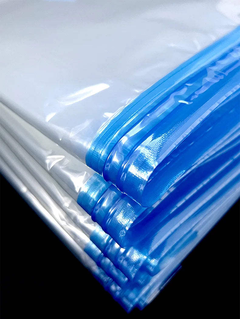 Q-12pcs Portable Vacuum Storage Bag With Pump for Bedding Clothes Stock Space Saver (Pack of 2)