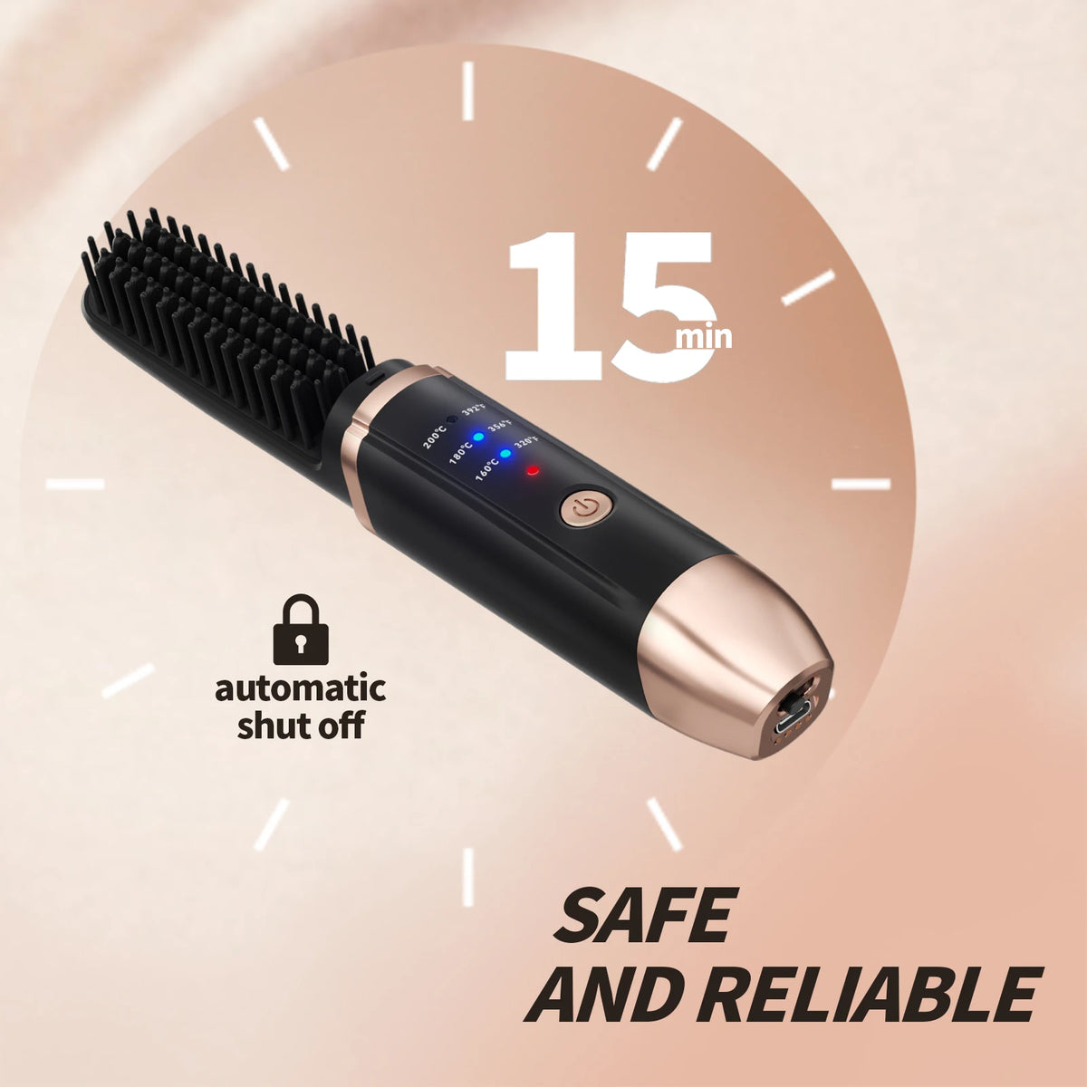 Professional Hair Straightener Rechargeable Fast Heater Beard Straightening Comb Electric
