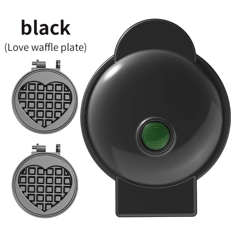 Electric Mini Waffle Maker Sandwich Maker Ceramic Coating Non-Stick Plates PBT+Aluminum