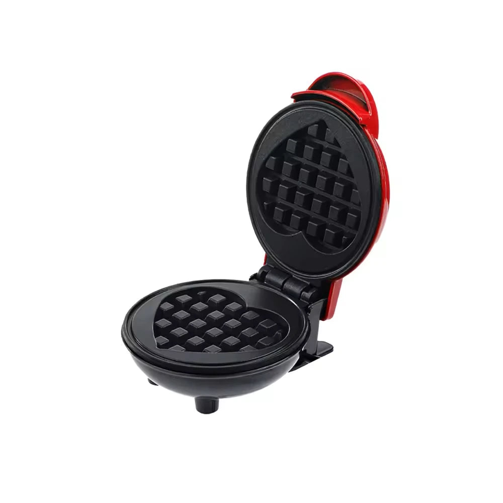 Mini Electric Waffle Maker for Breakfast Sandwich Home Bread Cake Baker with Pot Dutch