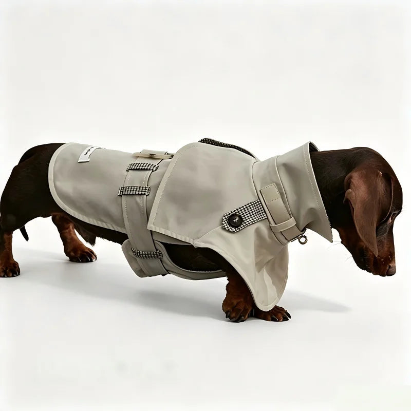 New Winter British Style Water-Resistant Dog Cloak Trench Coat With Metal Buckles