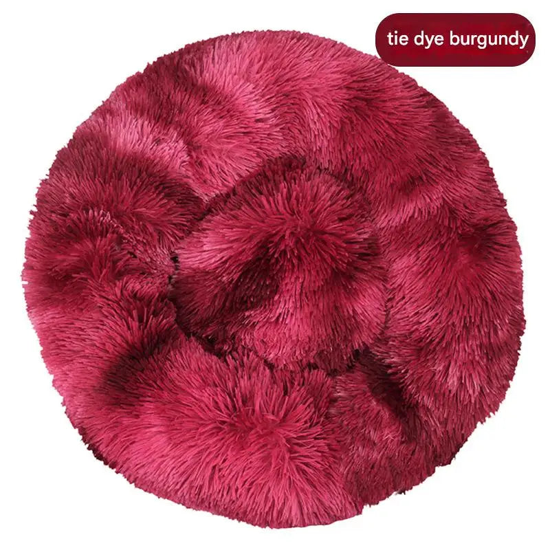 Luxury Fluffy Cushion Plush Soft Donut Dog Bed Accessories Washable Calming Sofa Camas