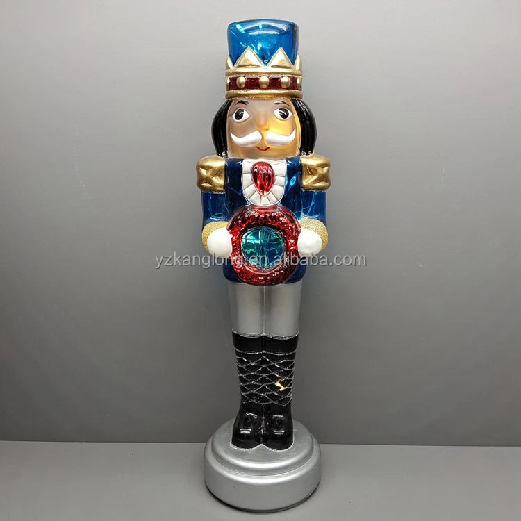 Led Hand Blown Glass Best Christmas Nutcracker Soldier Ballet Statue Collection