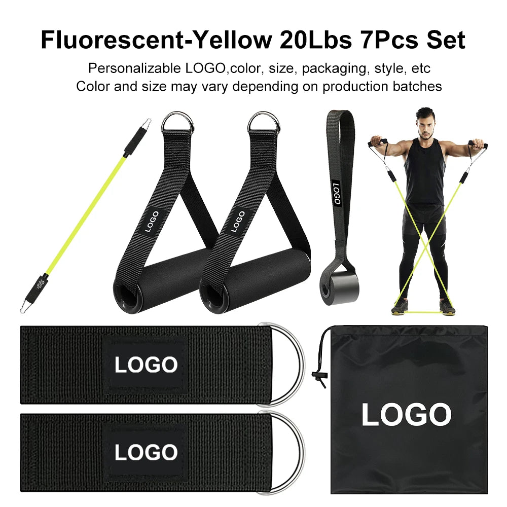 Latex Resistance Band Set 12 Piece 10-50 Lbs Full Body Strength Training Home Gym