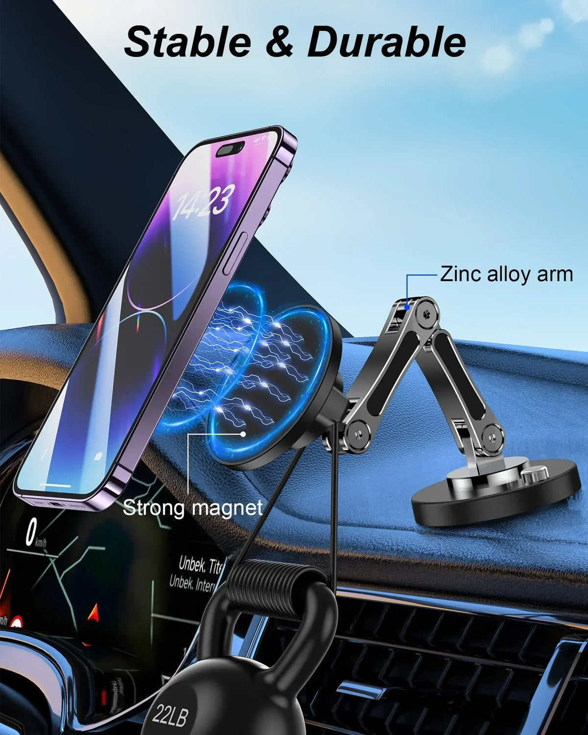 360 Degree Rotation Universal Cell Mobile Bracket Foldable Magnetic Car Phone Holder