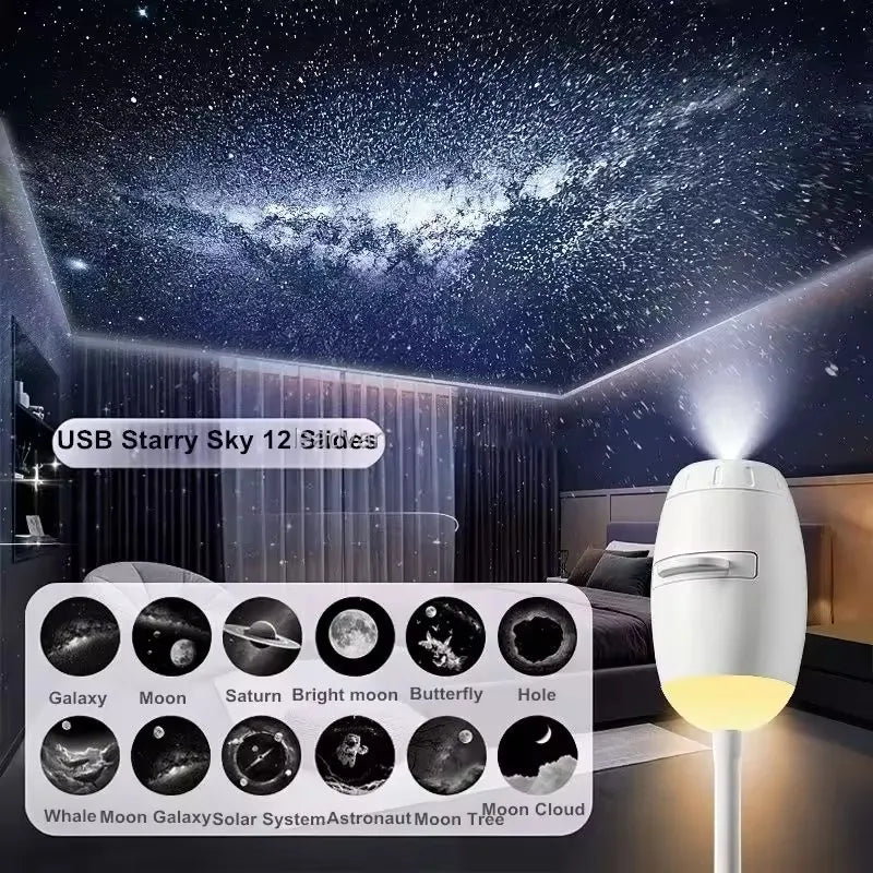 New USB Mini Galaxy Projector Night Light Astronaut Star Nebula Atmosphere Light Home