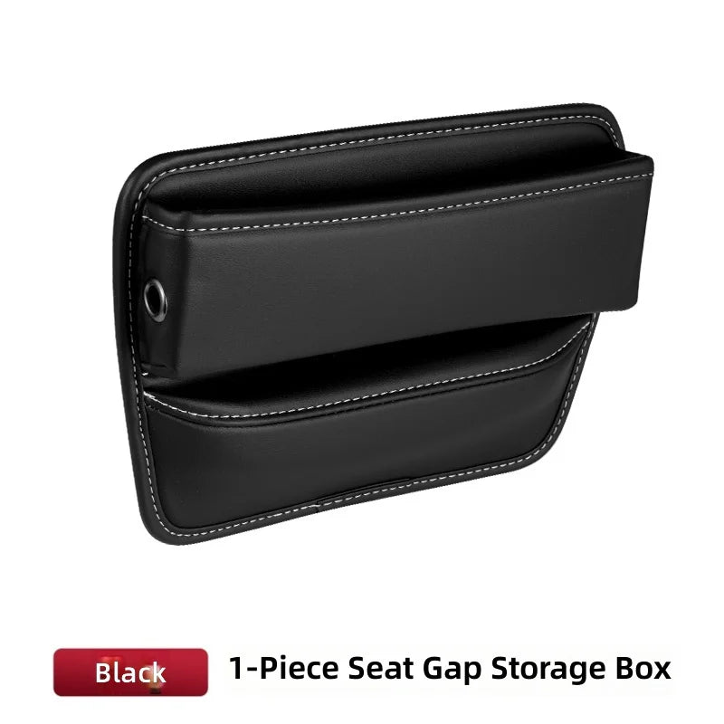 PU Leather Automotive Center Seat Gap Filler Universal Fit Storage Box Seat Side