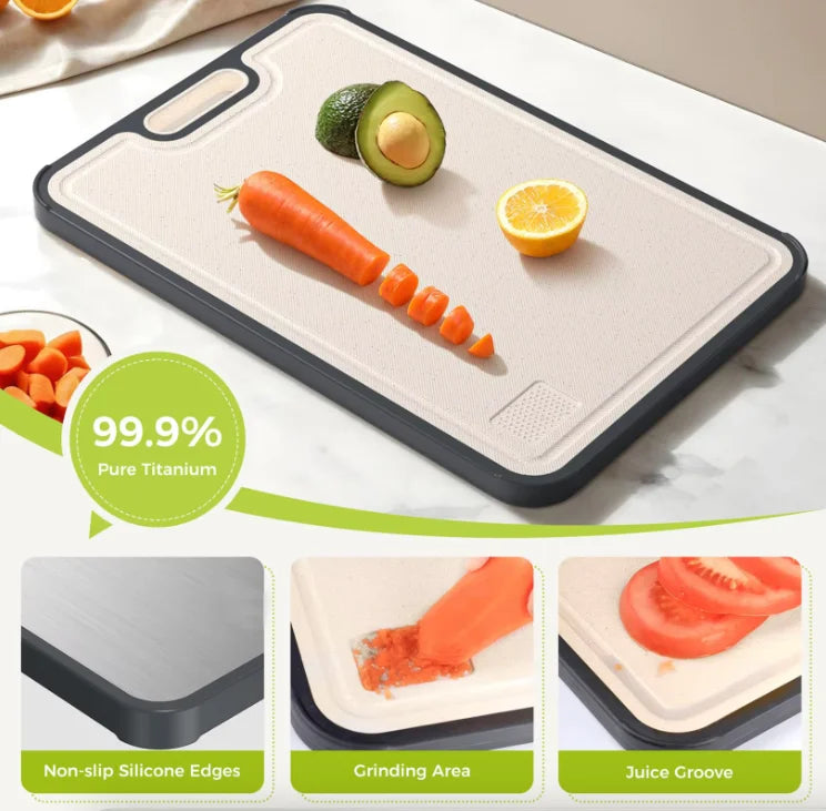 High-Quality Pure Titanium Cutting Board Double Sided Doubled Sided Titanium Cutting