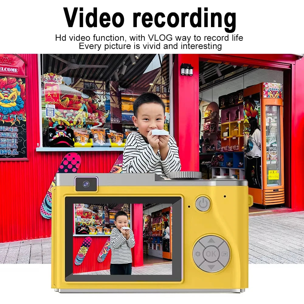 Mini Digital Video Camera with Flip Screen Kids Professional Home Security & Photography