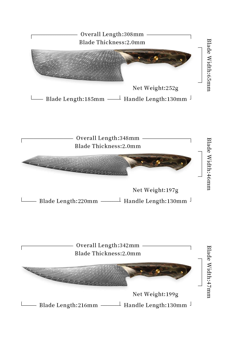 Little Cook Damascus Kitchen Chef Knife Luxury 67Layers VG10 Japanese Damascus Steel Chef