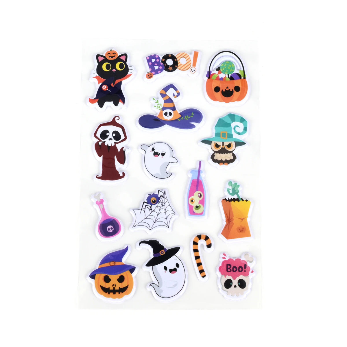 12 Pieces Per Pack Chinese Style Sticker Halloween UV Printed PVC Cartoon Home Decoration (Pack of 2)