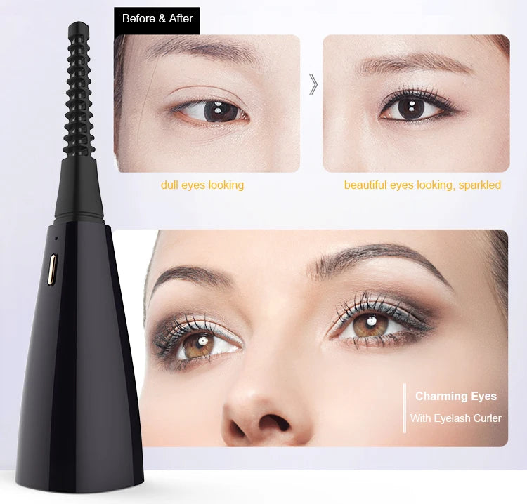 Makeup Tools Natural False Lashes Lifting USB Rechargeable Electric Heated Eyelash Curler