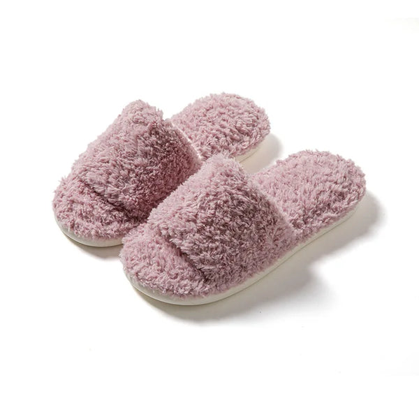 Fuzzy Cloud House Slippers for Women, Warm Indoor Bedroom Slides