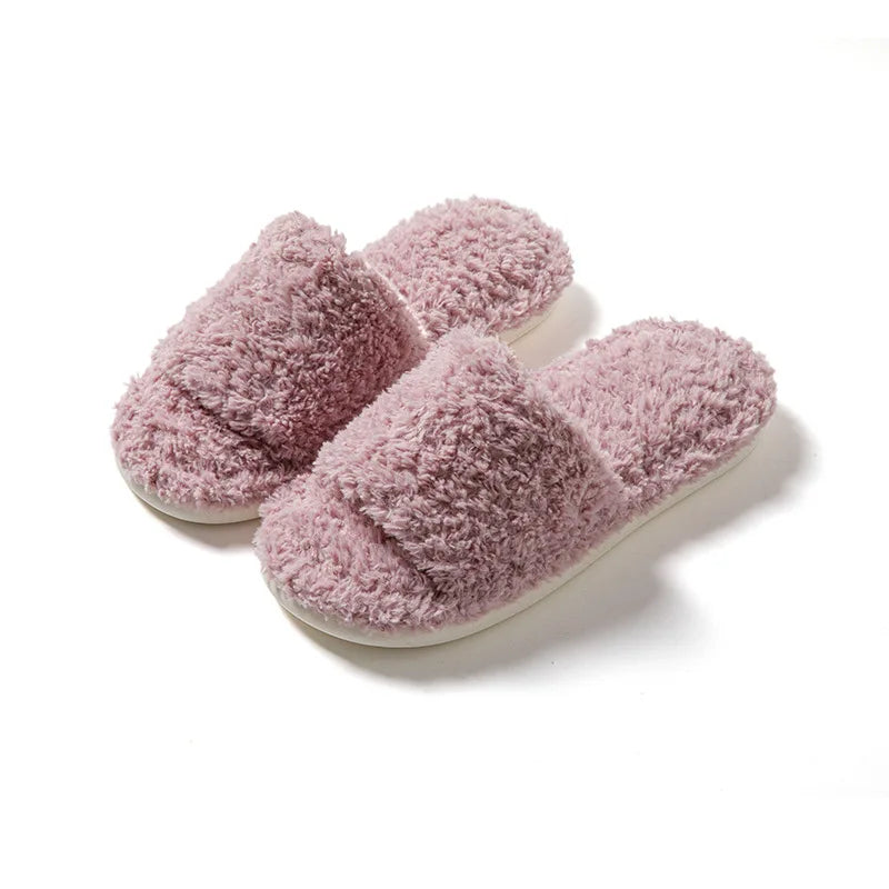 Custom Design House Indoor Warm Comfortable Cute Female Slippers Fur Bedroom Cloud Slides