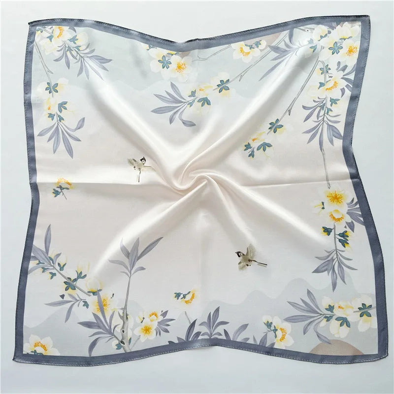 Luxury Silk Scarf for Women Pack Floral Style Multi-Functional All Season
