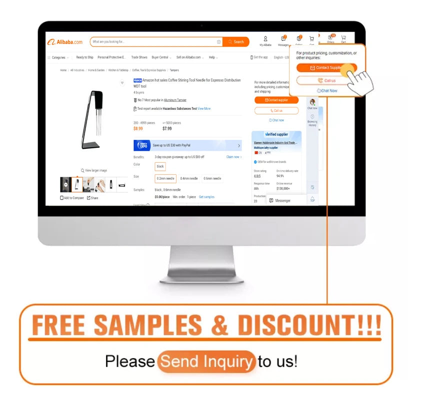 Free Sample 350ml Stainless Steel Gooseneck Coffee Pour Over Coffee Kettle Fine Stainless