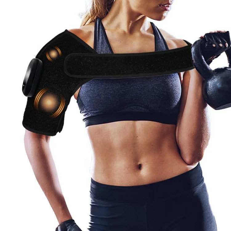 Mini Heated Shiatsu Body Massager with Vibration and Mesh Fabric, Black