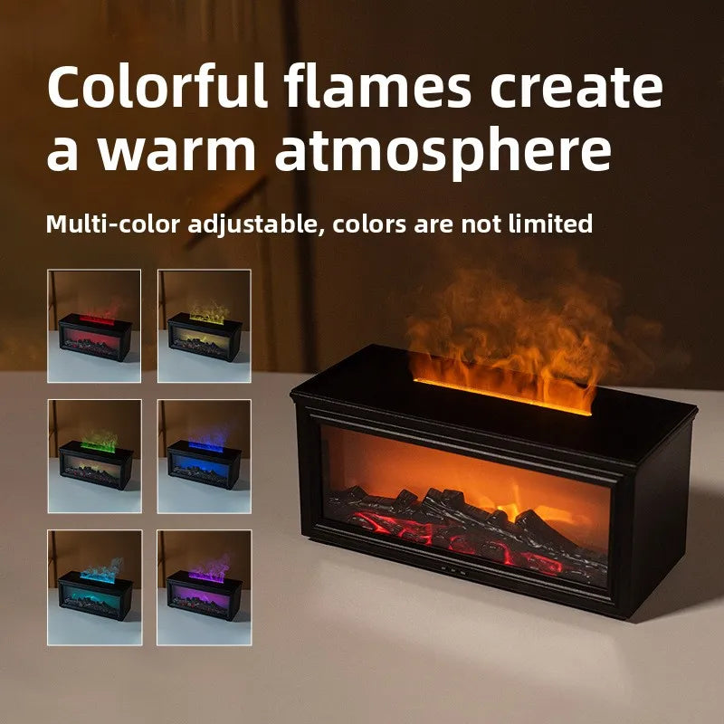 European-Style Flame Aroma Diffuser Desktop Fragrance Humidifier Ultrasonic Lifelike