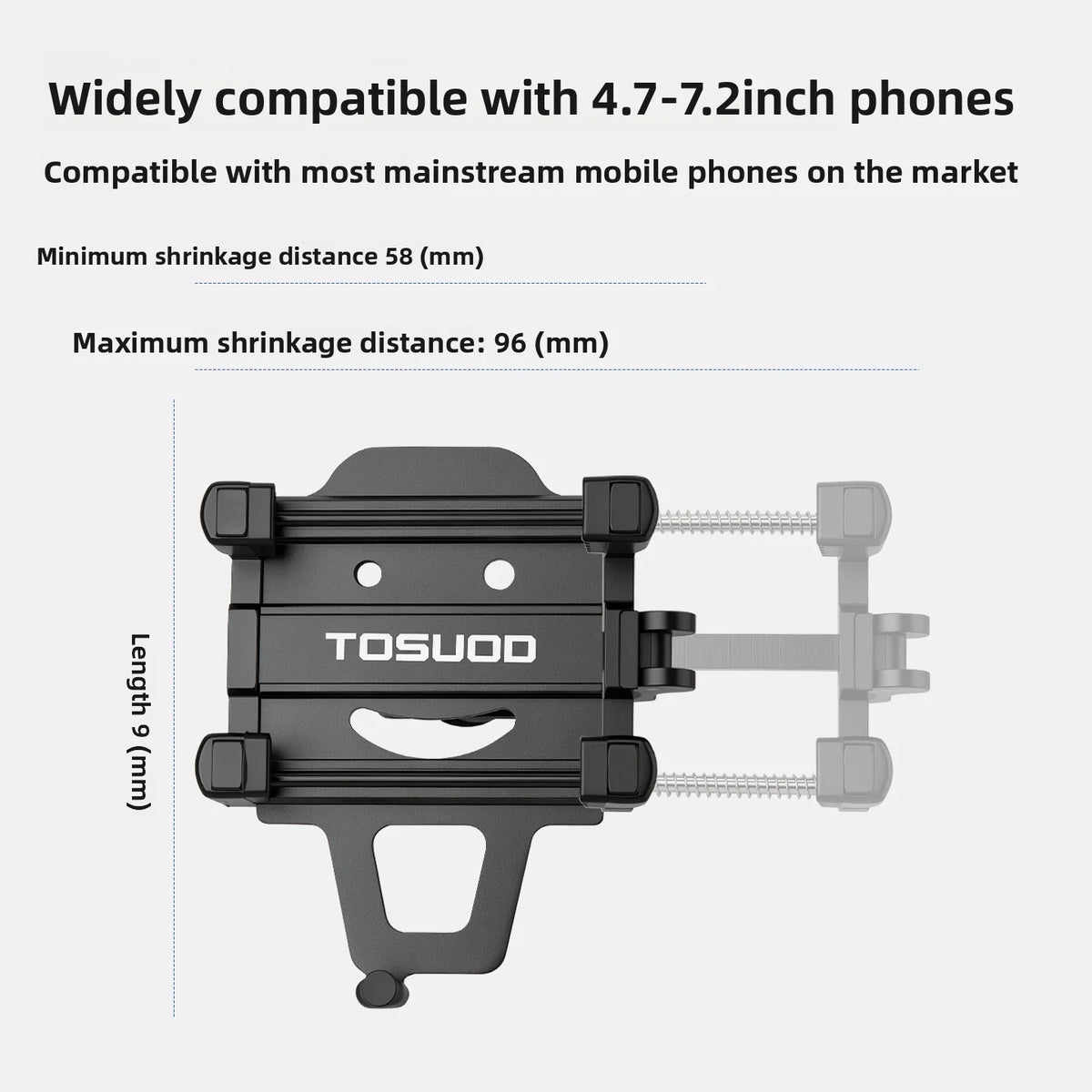 Bike Phone Mount for E-Bike Scooter Motorcycle Aluminum Handlebar Holder 4.7-7.2 Inch
