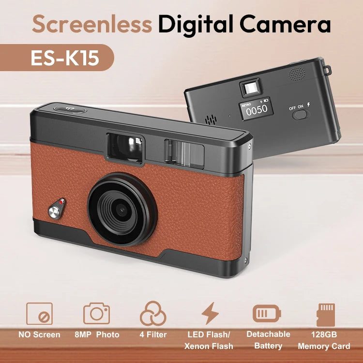 Custom Retro Vintage 8MP Compact Screenless Point and Shoot Digital Without No Screen