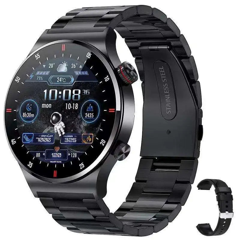 QW33 Round NFC Smartwatch Pedometer Step Counter BT Calling Smart Talking Health Watch