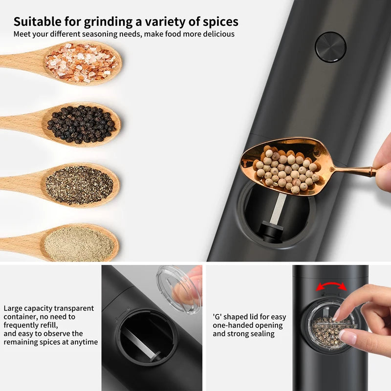 Electric Automatic Salt and Pepper Grinder Set with Led Light
