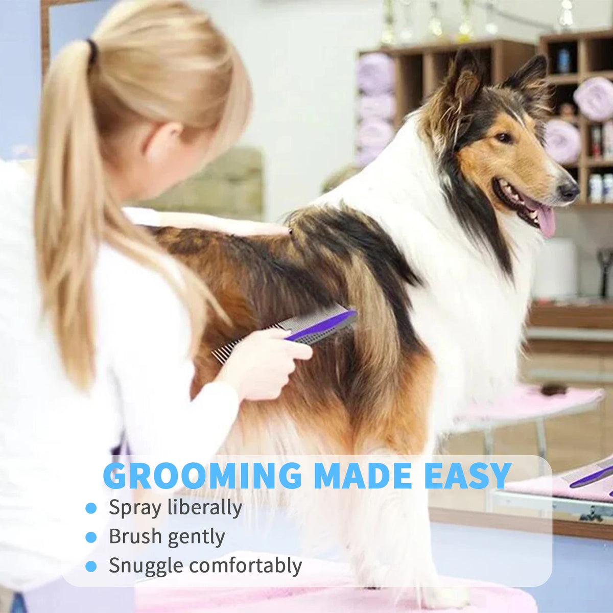 Quick Pets Grooming Spray Detangler Conditioner Tangled Fur Natural Lemongrass Formula
