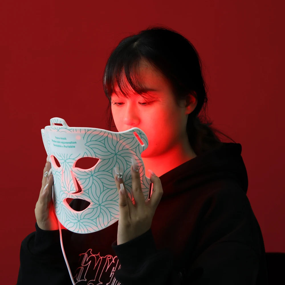 Rechargeable LED Face Mask with 4 Colors Including Red and Infrared