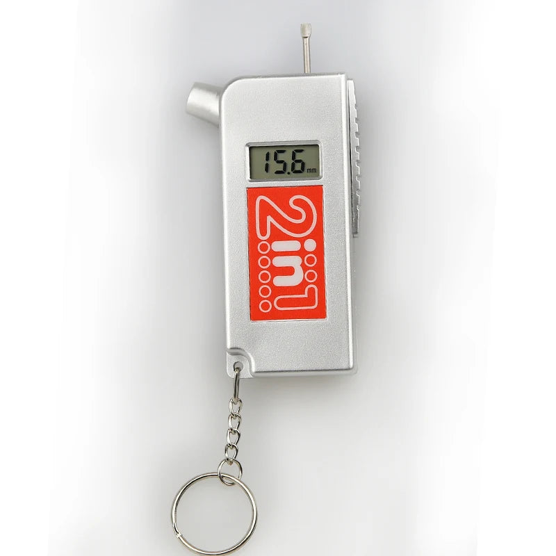 Measure Tire Tread Depth Gauge Key-Chain Mini Digital Tire Pressure Gauge for Car Bike
