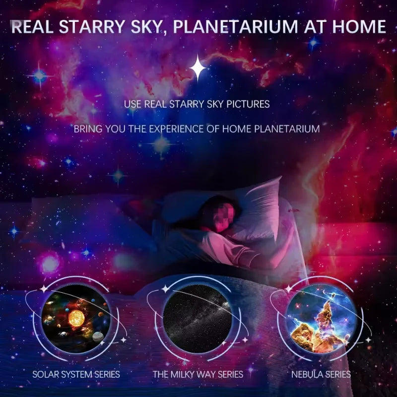 Globe Galaxy Star Projector with 12 HD Films, 360° Rotating Starry Sky Night Light