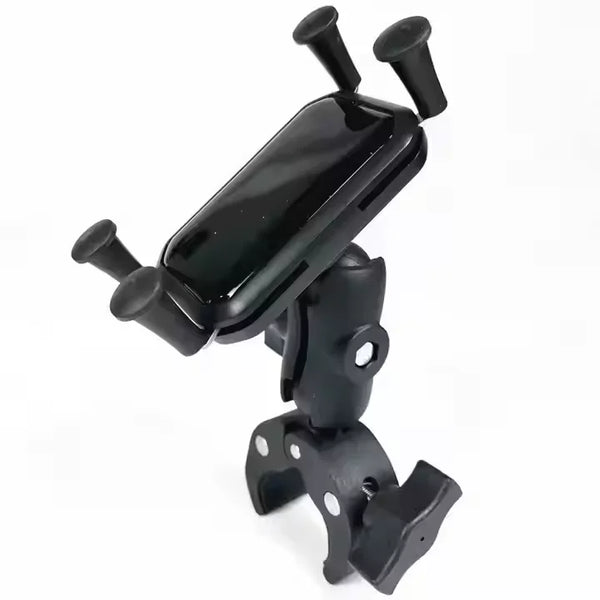 Motorcycle Phone Mount Heavy-Duty Crab Clamp Handlebar Phone Holder Anti-Vibration Cell