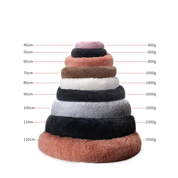 Doe Pet Dog Cat Pet Bed Luxury Plush Soft Calming Donut Dog Bed Washable Extra Large Dog