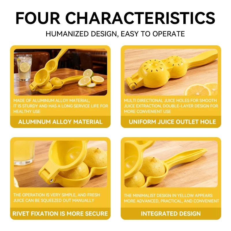 Aluminum Manual Lemon Juicer & Squeezer for Citrus Fruits-Sustainable Kitchen Accessory