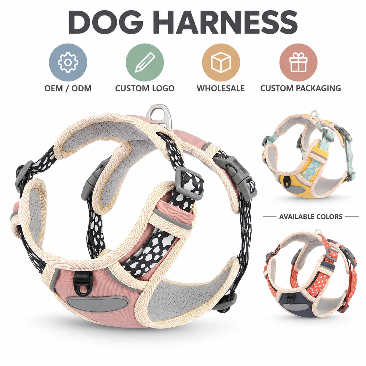 Breathable Pet Harness Adjustable Lightweight Dog Harness for Everyday Walks with D-Ring