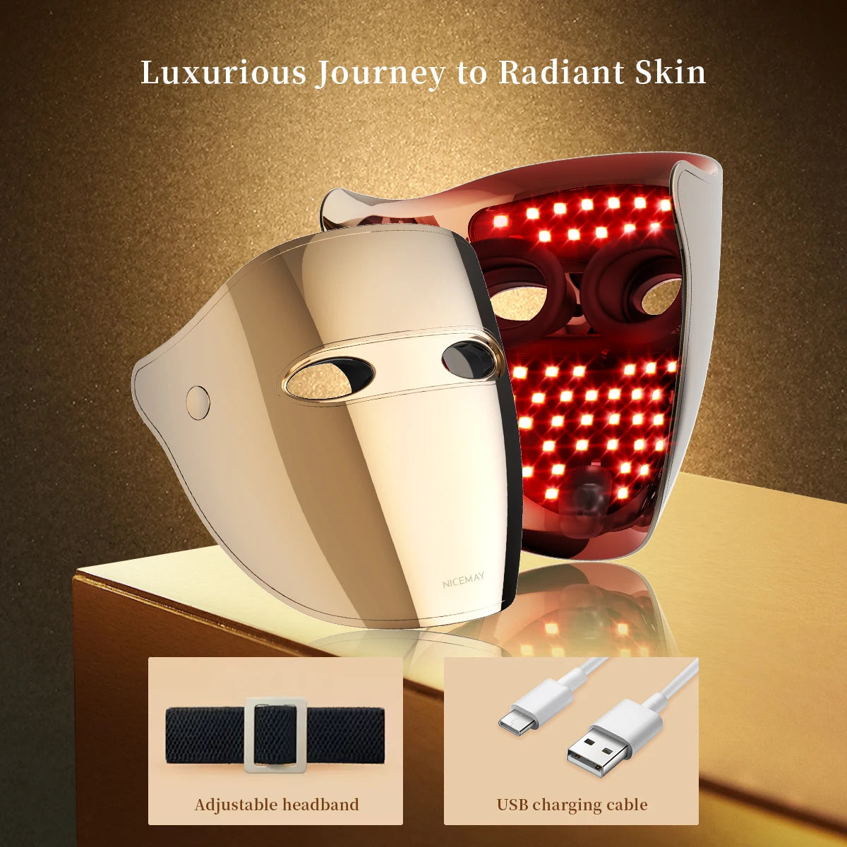 Customized 630nm 850nm 7-Color Infrared Laser Silicone LED Face Mask - Phototherapy