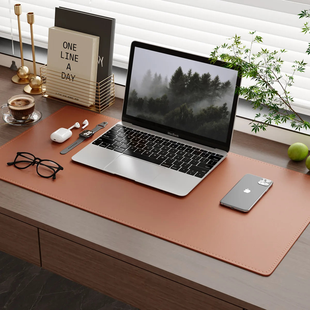 Extra-Large Rectangle Stitched Leather Waterproof Gaming Mouse Pad for Laptop and Office