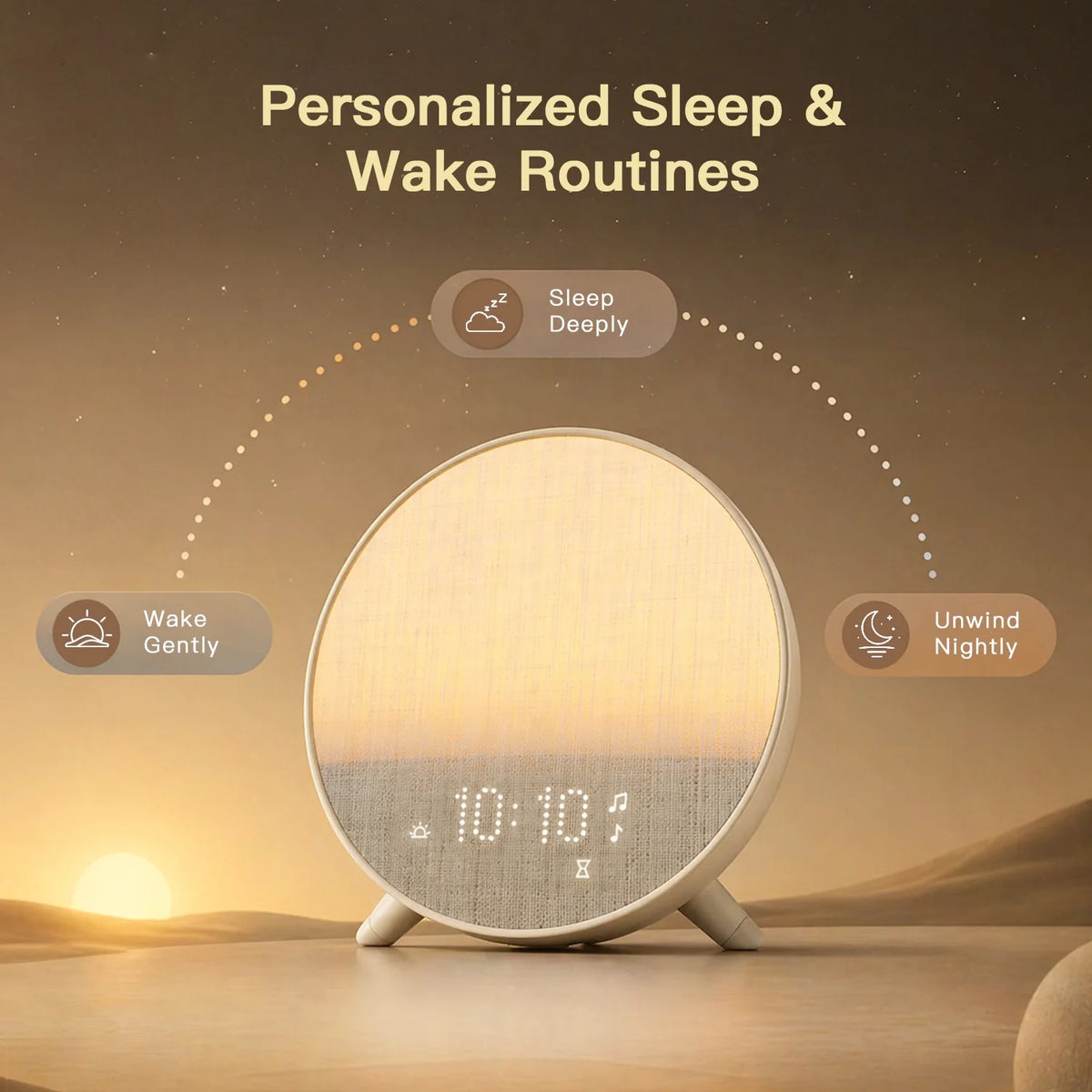 Smart Wake-Up Light with Sunrise Simulation and App Control, White