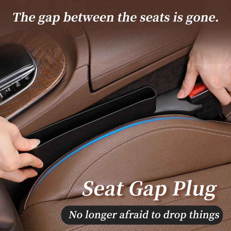 Set of 2 Soft Foam Multifunctional Car Seat Side Gap Filler with Organizer Universal Fit