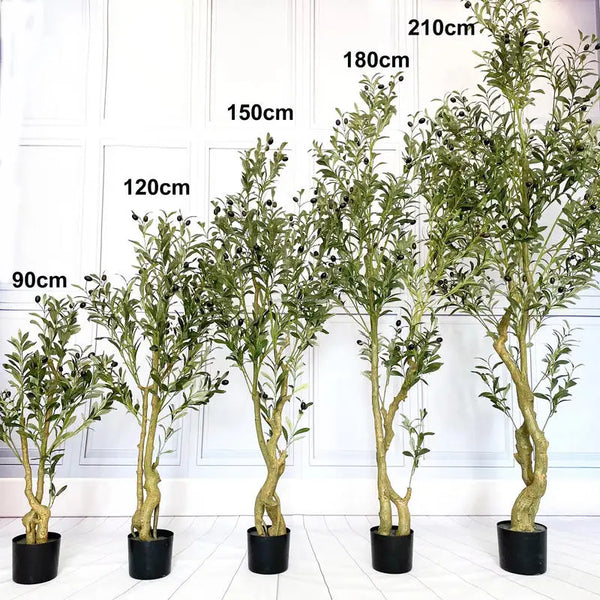 YM Real Touch Artificial Olive Tree with Fruit Potted Plant Living Room Home Indoor Decor