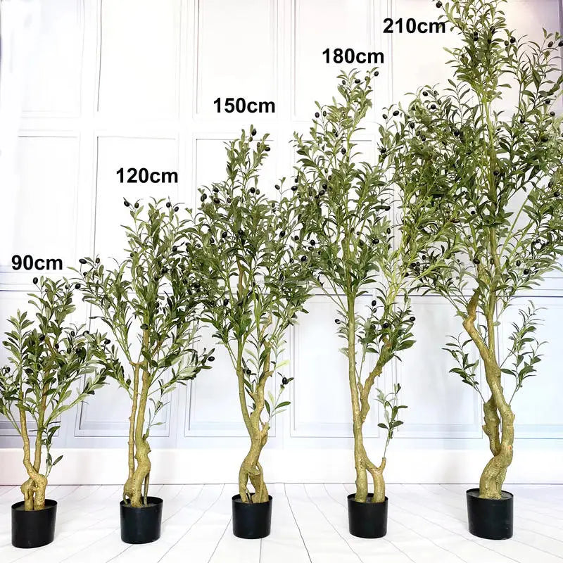 YM Real Touch Artificial Olive Tree with Fruit Potted Plant Living Room Home Indoor Decor