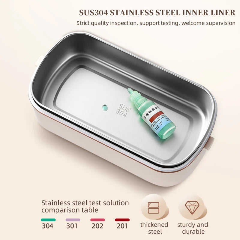 Great Bear 304 Stainless Steel Electric Heated Lunch Box 900ML Portable Home and Car Use